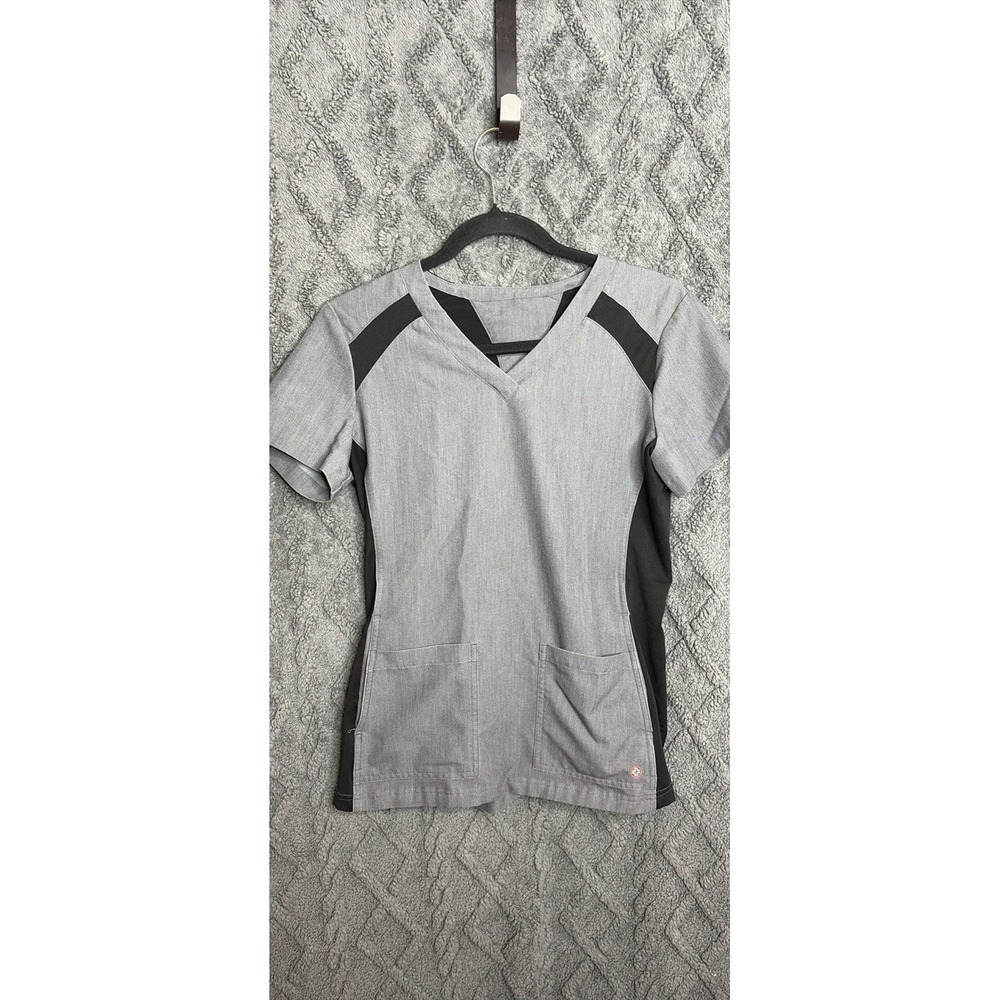Healing Hands XS Charcoal Grey Black Scrub Set V-Neck Top Jogger Pants